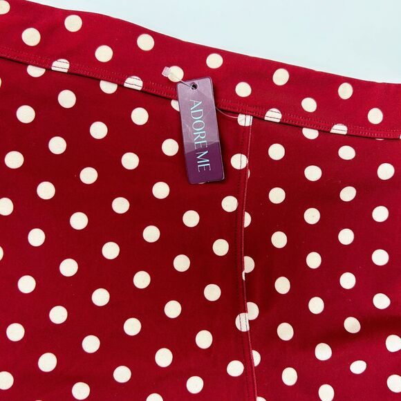 NWT Adore Me Vivien Swimwear High Waist Deep Red Polka Dot Bikini Bottom Plus 4X - Picture 4 of 10